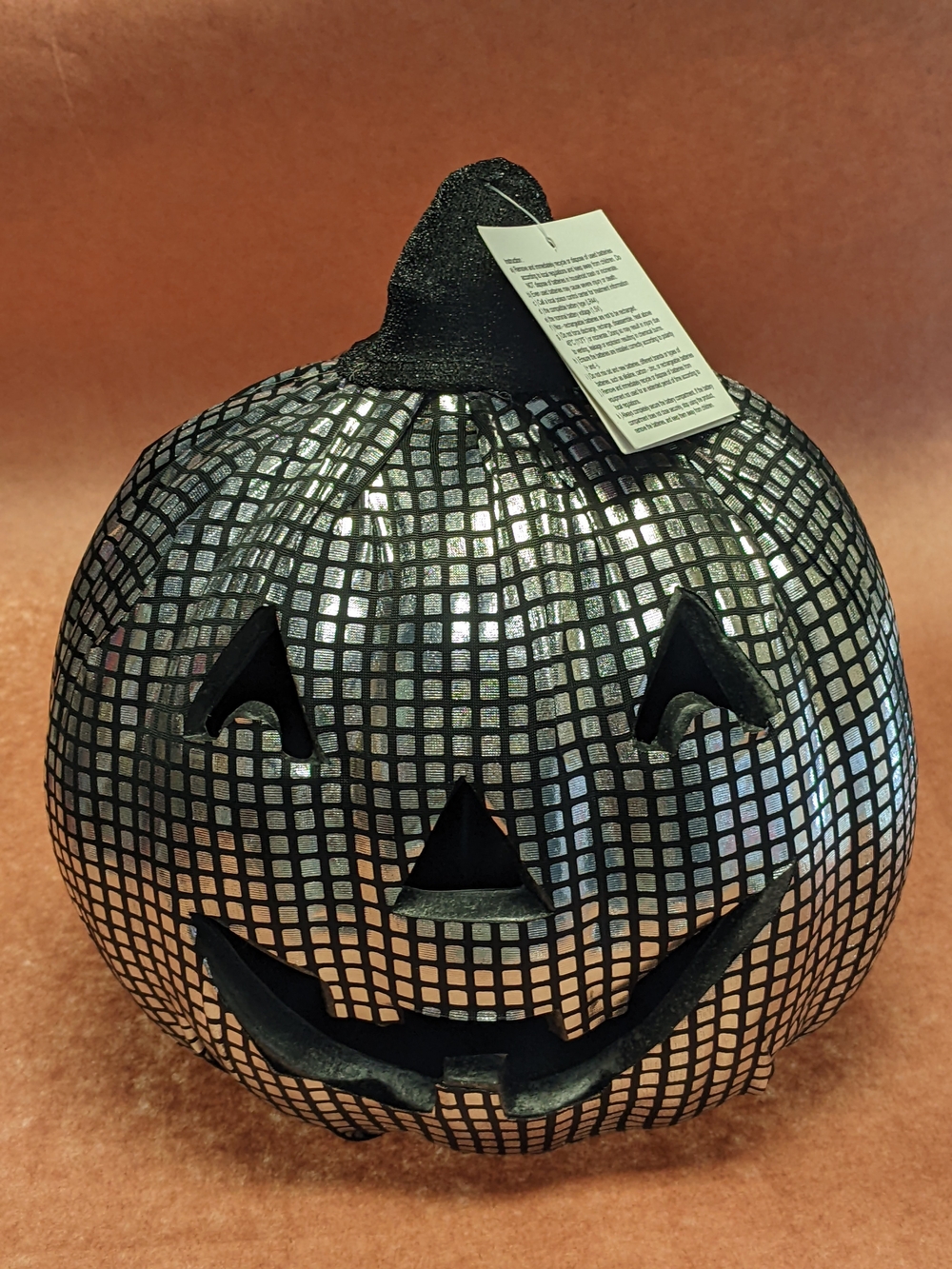 Light Up Pumpkin - Silver - 9 Inches Tall - New